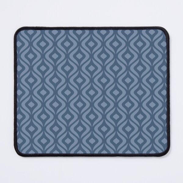 Item preview, Slate Navy Blue Gunmetal Oval Eyes Leaves Wavy Water Droplets Classic Art Deco Middle Eastern Art Mediterranean Mosaics Pattern designed and sold by PenguinForests.