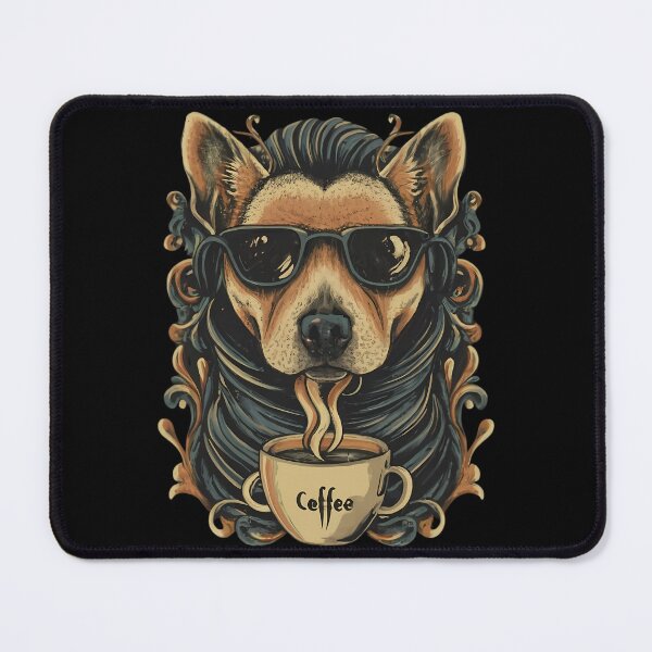 Item preview, Coffee Dog in Glasses designed and sold by FlexYourMind.