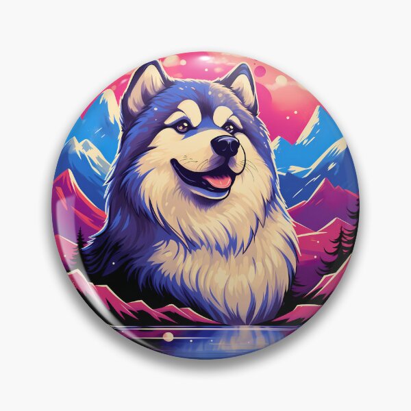 Item preview, Cute alaskan malamute dog breed in the mountains illustration designed and sold by NBSStore.
