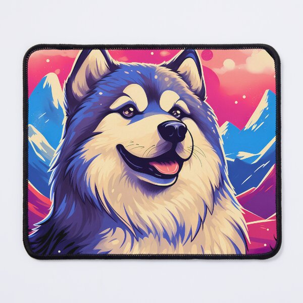 Item preview, Cute alaskan malamute dog breed in the mountains illustration designed and sold by NBSStore.
