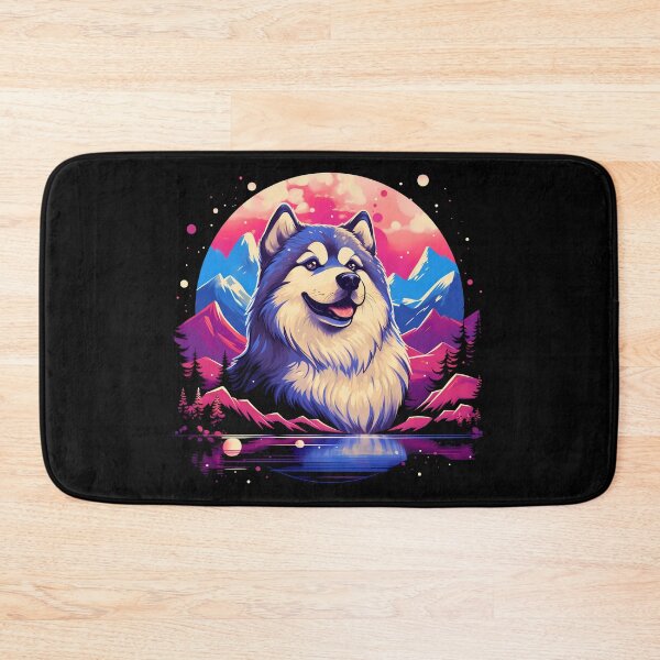 Item preview, Cute alaskan malamute dog breed in the mountains illustration designed and sold by NBSStore.