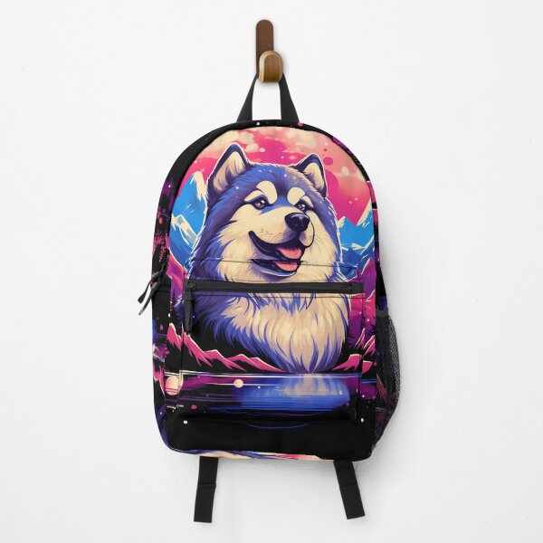Item preview, Cute alaskan malamute dog breed in the mountains illustration designed and sold by NBSStore.