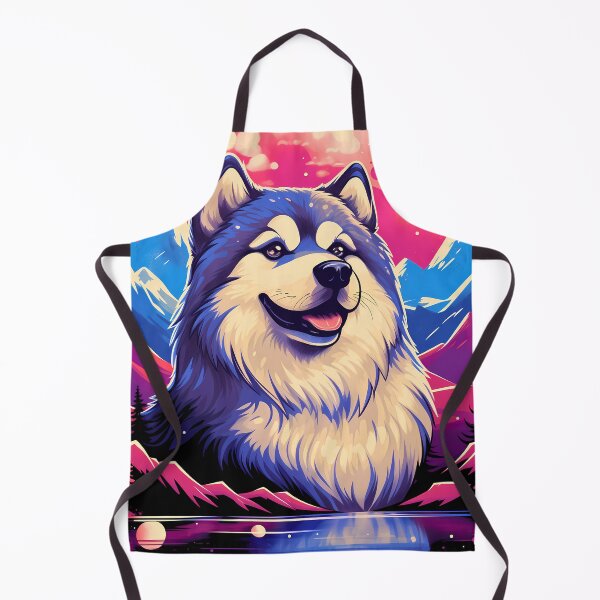 Item preview, Cute alaskan malamute dog breed in the mountains illustration designed and sold by NBSStore.