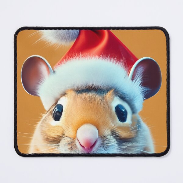 Item preview, Holiday Helper: Gerbil in Santa Hat designed and sold by EmeraldeaArt.
