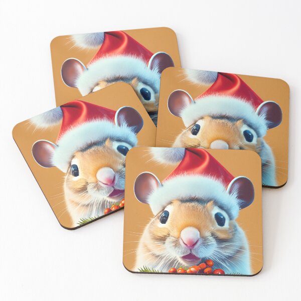 Item preview, Holiday Helper: Gerbil in Santa Hat designed and sold by EmeraldeaArt.
