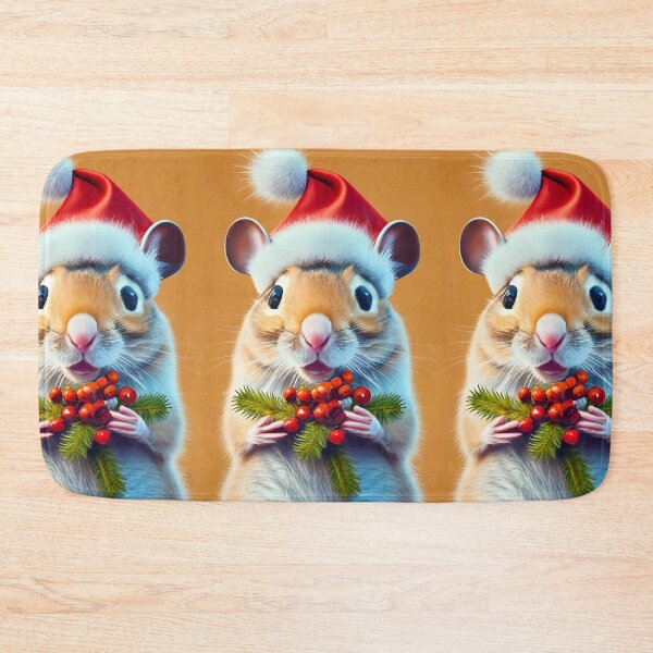 Item preview, Holiday Helper: Gerbil in Santa Hat designed and sold by EmeraldeaArt.