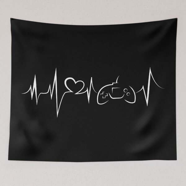 Item preview, Heartbeat pulse ecg gamer gaming control pad symbol graphic icon designed and sold by AndreMi.