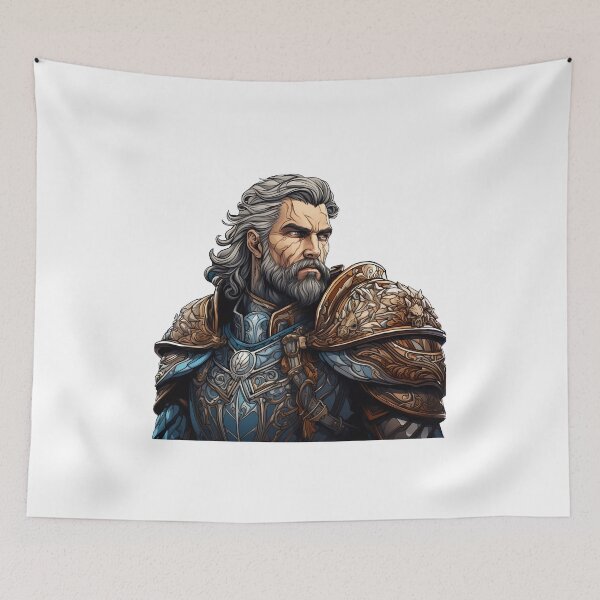Item preview, Portrait of a medieval officer of a fantasy Winter's kingdom in search of Honor  designed and sold by Trono-de-Metal.