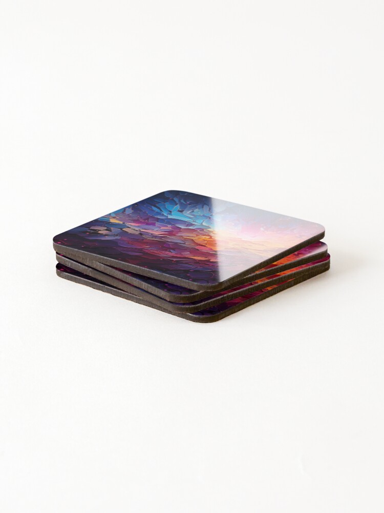 Thumbnail 4 of 5, Coasters (Set of 4), Prism Pattern designed and sold by RaveAnimals.