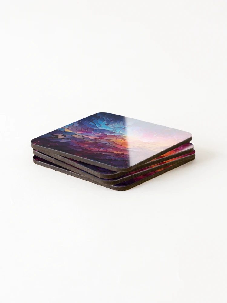 Thumbnail 4 of 5, Coasters (Set of 4), Prism Pattern designed and sold by RaveAnimals.