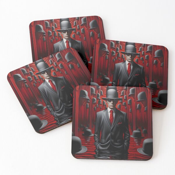 Item preview, Suit amidst Seas: Noir Illusions in Red Reflections designed and sold by AI-Only Creations.