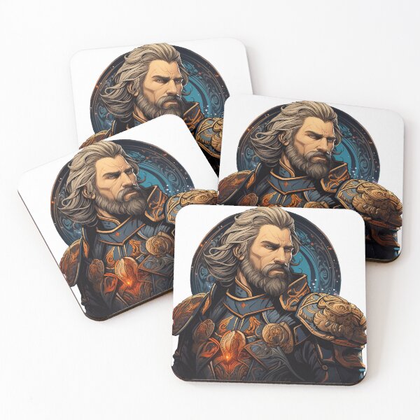 Item preview, Portrait of a medieval officer of a fantasy Winter's kingdom in search of Honor designed and sold by Trono-de-Metal.