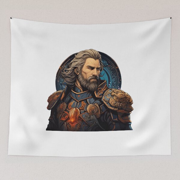 Item preview, Portrait of a medieval officer of a fantasy Winter's kingdom in search of Honor  designed and sold by Trono-de-Metal.