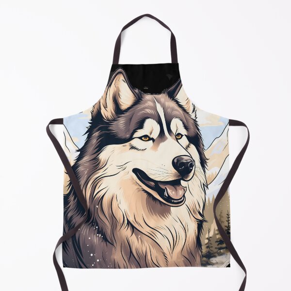 Item preview, Cute alaskan malamute dog breed in the mountains illustration designed and sold by NBSStore.