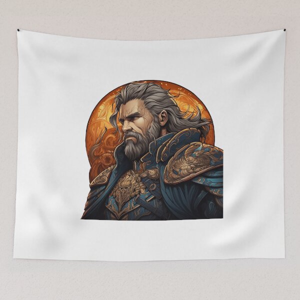 Item preview, Portrait of a medieval officer of a fantasy Winter's kingdom in search of Honor  designed and sold by Trono-de-Metal.