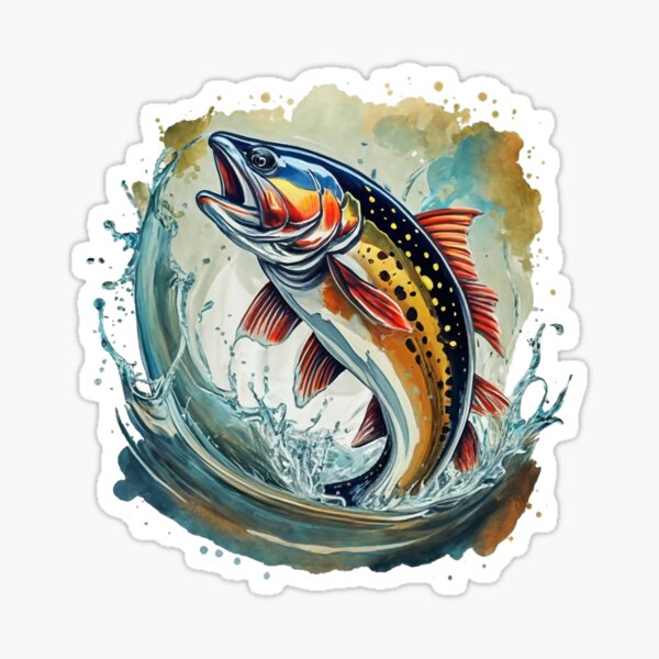  50Pcs Bass Fishing Decals Fishing Trout Decals Jumping