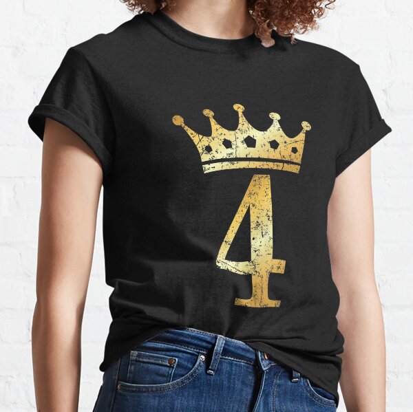 Crown Number 4 - 4th Birthday & Anniversary (Ancient Gold) Classic T-Shirt