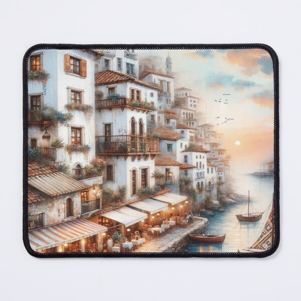 Item preview, European Seaside Town Boho Art designed and sold by glowarya.