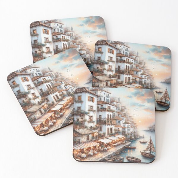 Item preview, European Seaside Town Boho Art designed and sold by glowarya.