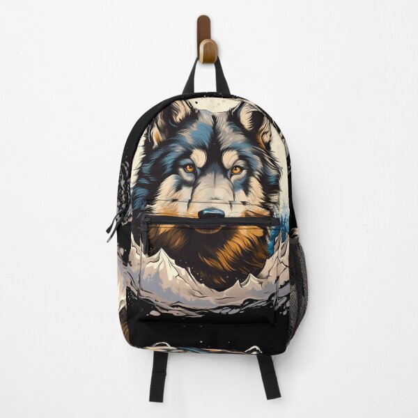 Item preview, Large Alaskan malamute wolf husky dog breed in the mountains illustration designed and sold by NBSStore.