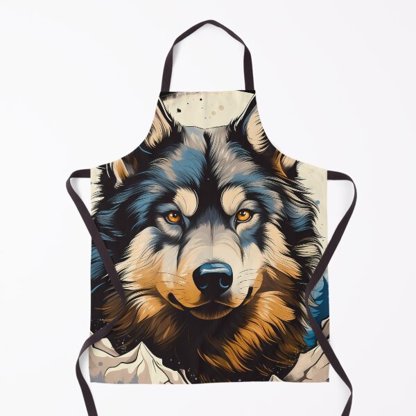 Item preview, Large Alaskan malamute wolf husky dog breed in the mountains illustration designed and sold by NBSStore.