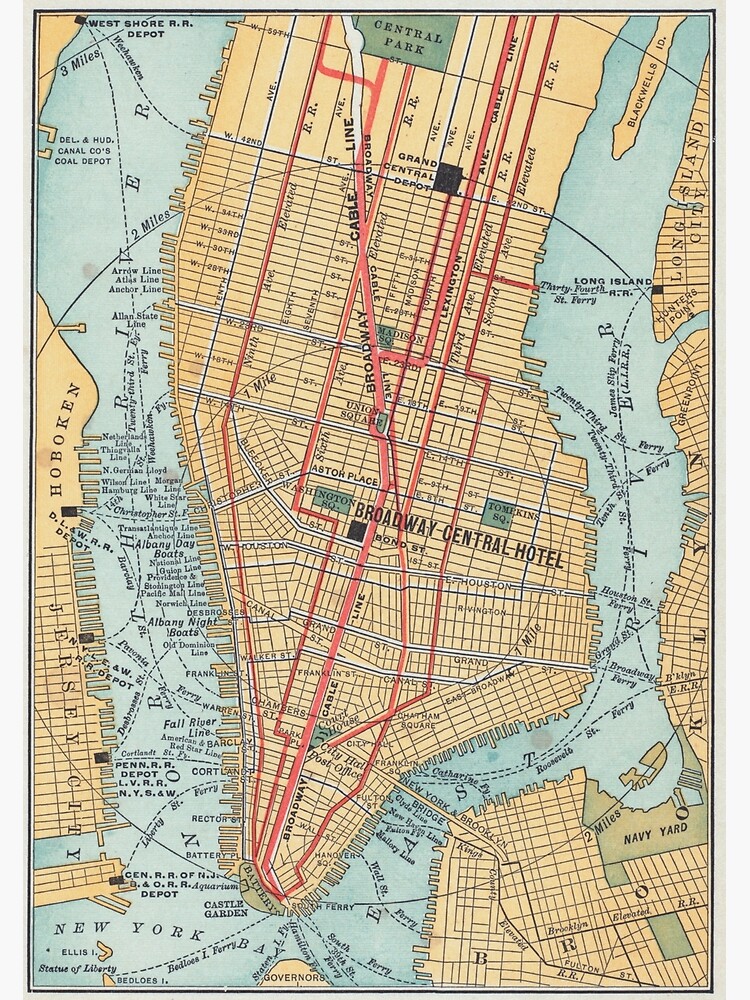 quot Vintage Map of New York City 1900 quot - Flat,750x,075,f Pad,750x1000,f8f8f8.u2