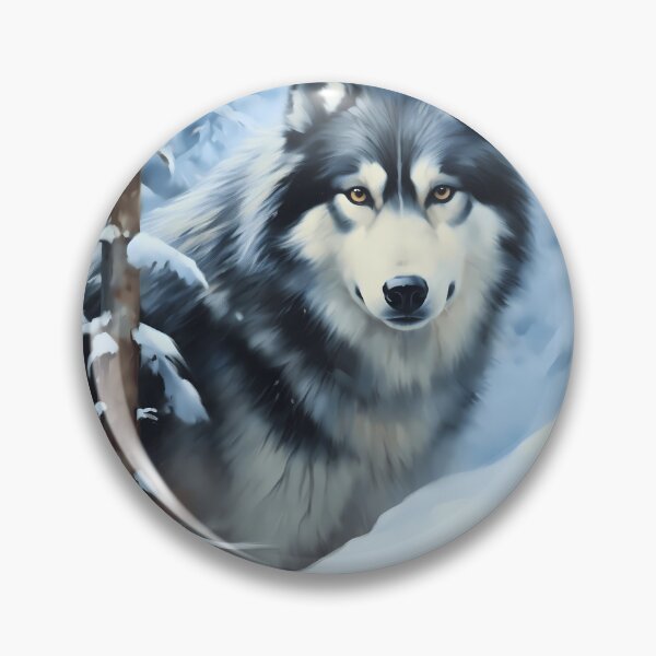 Item preview, Alaskan malamute breed, wolf dog, largde husky dog breed in snowy mountains painting designed and sold by NBSStore.