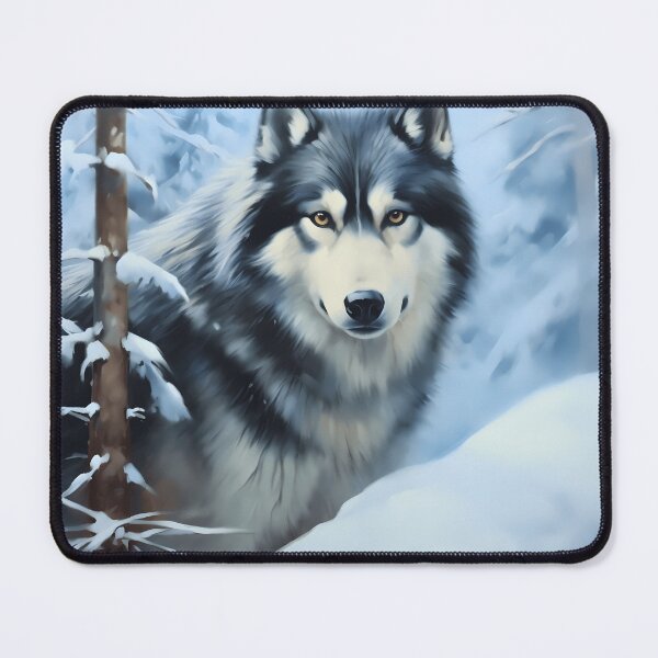 Item preview, Alaskan malamute breed, wolf dog, largde husky dog breed in snowy mountains painting designed and sold by NBSStore.