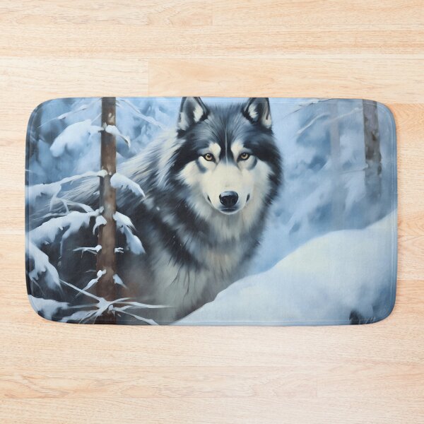 Item preview, Alaskan malamute breed, wolf dog, largde husky dog breed in snowy mountains painting designed and sold by NBSStore.