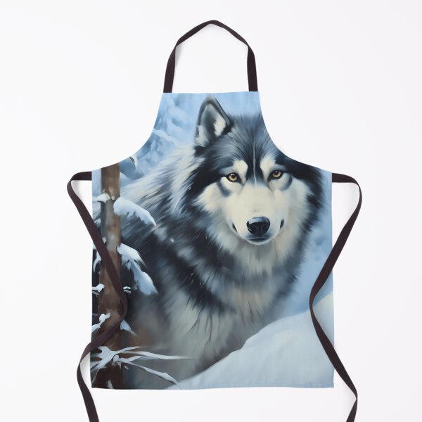 Item preview, Alaskan malamute breed, wolf dog, largde husky dog breed in snowy mountains painting designed and sold by NBSStore.