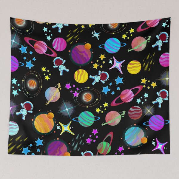 Item preview, planets colour colorful space planet galaxy stars pattern designed and sold by DesignYourWaystore.