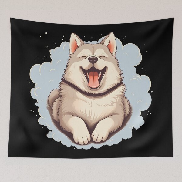 Item preview, Cute mini alaskan malamute husky dog breed puppy illustration designed and sold by NBSStore.