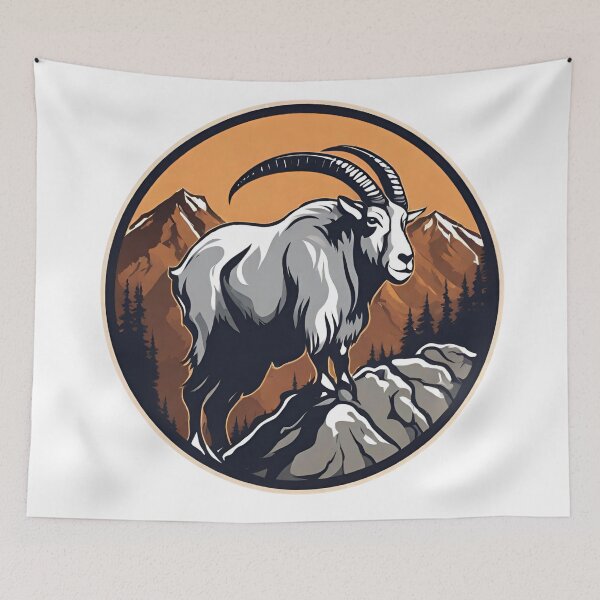 Item preview, Graphic Mountain Goat designed and sold by LittleGoblinPrs.
