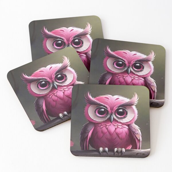 Item preview, Pink big eyed owl designed and sold by M-Y-A-R-T-.