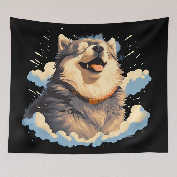 Item preview, Cute mini alaskan malamute husky dog breed puppy illustration designed and sold by NBSStore.