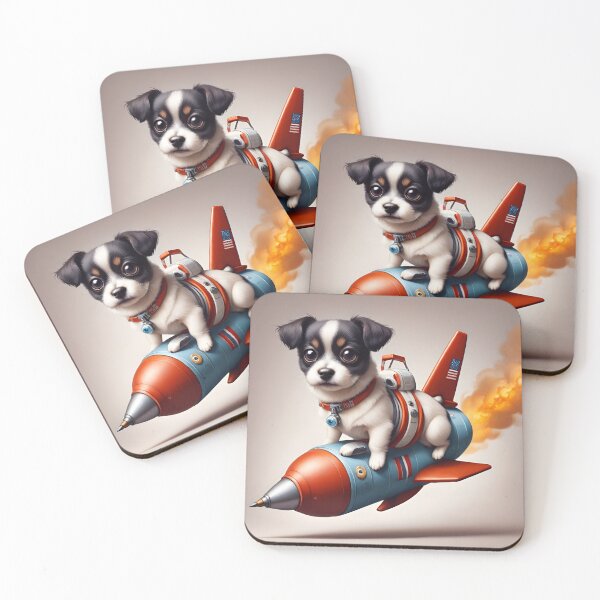 Item preview, Dog Astronaut riding the rocket on the space designed and sold by BotunPeony.