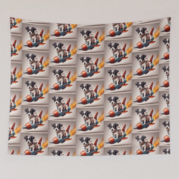 Item preview, Dog Astronaut riding the rocket on the space designed and sold by BotunPeony.