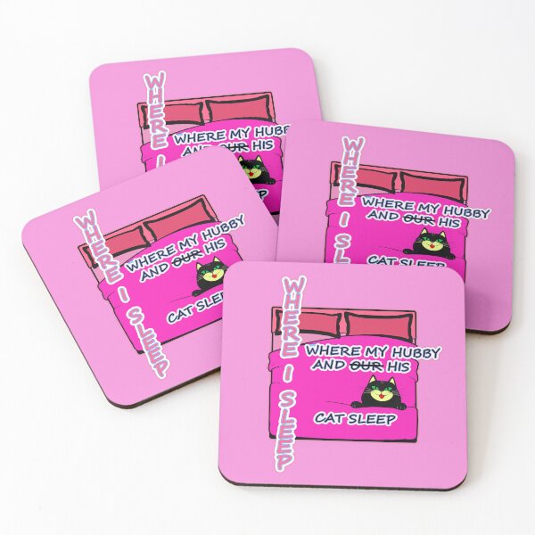 Item preview, Funny Cat Sleeping Arrangements Married Life Whose Cat is it? 2 of 2 - Pink designed and sold by Beachy.
