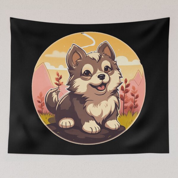 Item preview, Cute mini alaskan malamute husky dog breed puppy illustration designed and sold by NBSStore.
