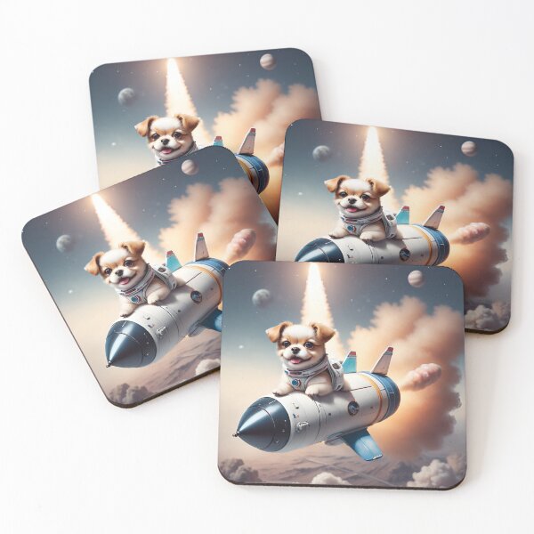 Item preview, Astronaut Dog riding the rocket on the space designed and sold by BotunPeony.