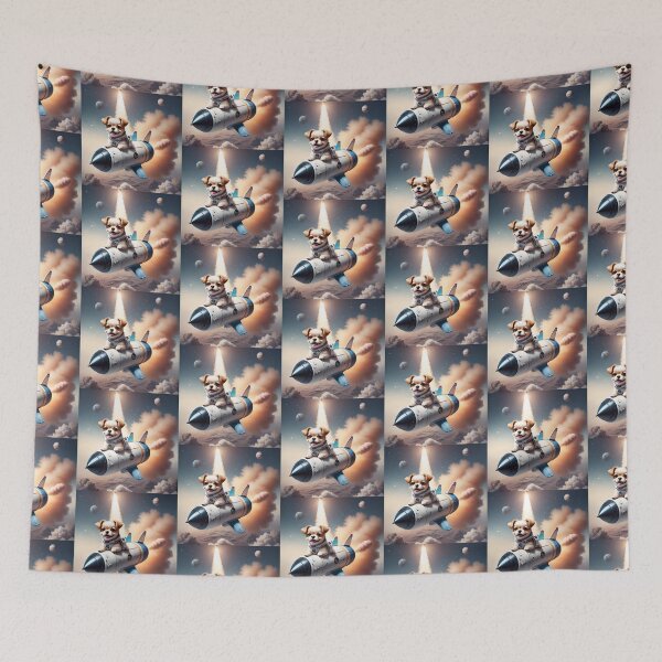 Item preview, Astronaut Dog riding the rocket on the space designed and sold by BotunPeony.