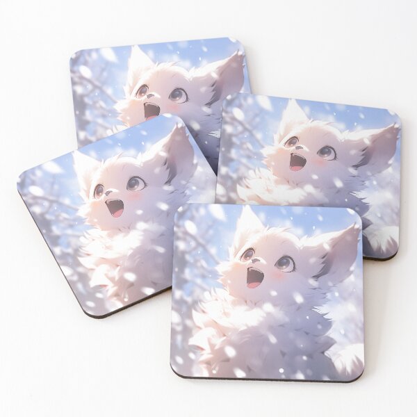 Item preview, Cheerful Anime Winter White Fox Accessories designed and sold by ArtsyChaosArt.