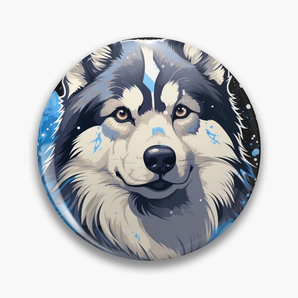 Item preview, Large Alaskan malamute wolf husky dog breed in the mountains illustration designed and sold by NBSStore.