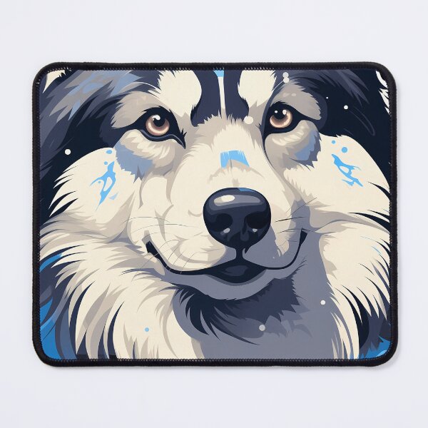 Item preview, Large Alaskan malamute wolf husky dog breed in the mountains illustration designed and sold by NBSStore.