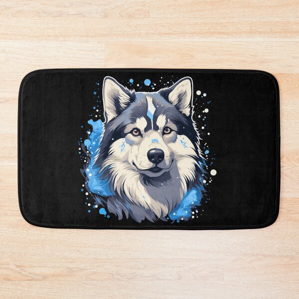 Item preview, Large Alaskan malamute wolf husky dog breed in the mountains illustration designed and sold by NBSStore.