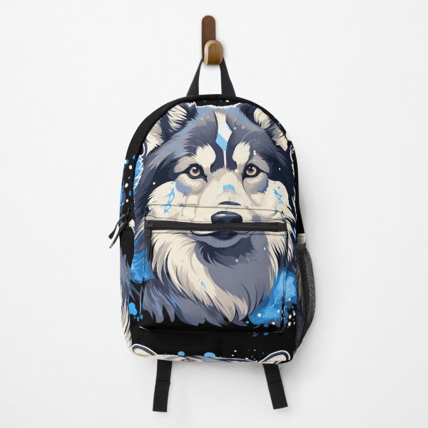 Item preview, Large Alaskan malamute wolf husky dog breed in the mountains illustration designed and sold by NBSStore.