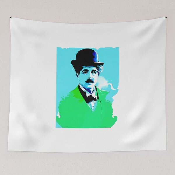 Item preview, Portrait of Charlie Chaplin painted in graffiti style designed and sold by BubblyDelight.