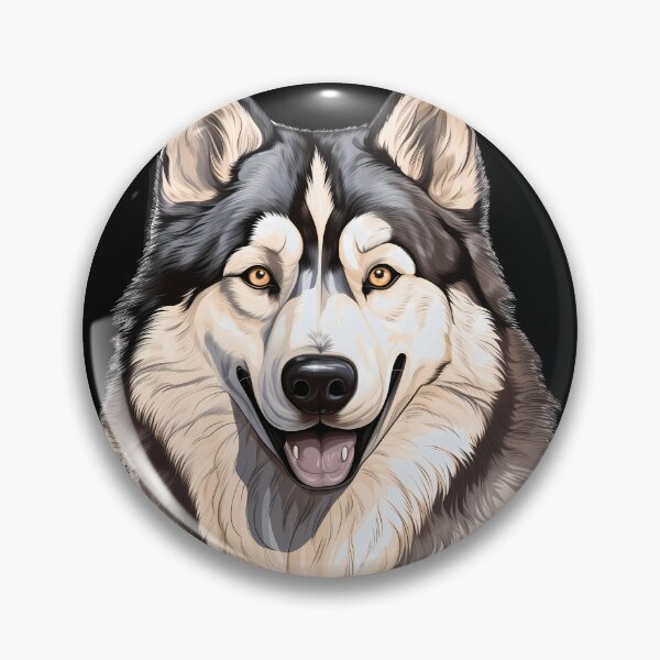 Item preview, Large Alaskan malamute wolf husky dog breed head illustration designed and sold by NBSStore.