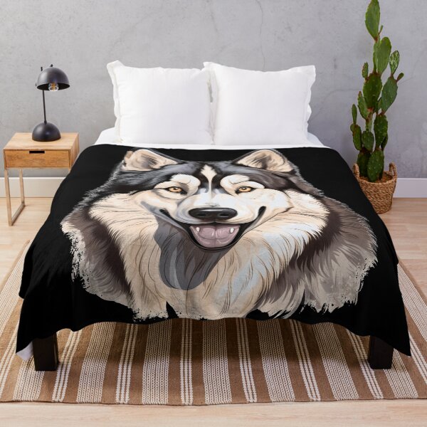 Item preview, Large Alaskan malamute wolf husky dog breed head illustration designed and sold by NBSStore.
