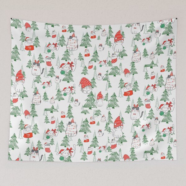 Item preview, cat tree christmas pattern designed and sold by Miya-ArtShop.